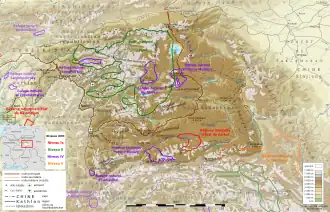 «Réserve naturelle d'État de Dashtidjum» (красным слева) на карте резерватов Памира