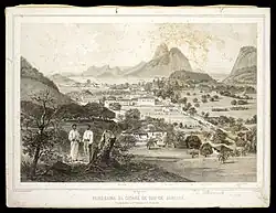 Панорама города Рио-де-Жанейро. Из Бразильской иконографической коллекции. 1854. Литография