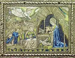 Рождество. Вышивка антепендиума по рисунку П. Скьяво. 1466. Церковь Санта-Мария-Новелла, Флоренция