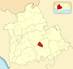 Расположение муниципалитета Парадас на карте провинции