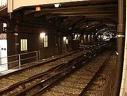 Вид на оборотный тупик из северо-западного торца станции