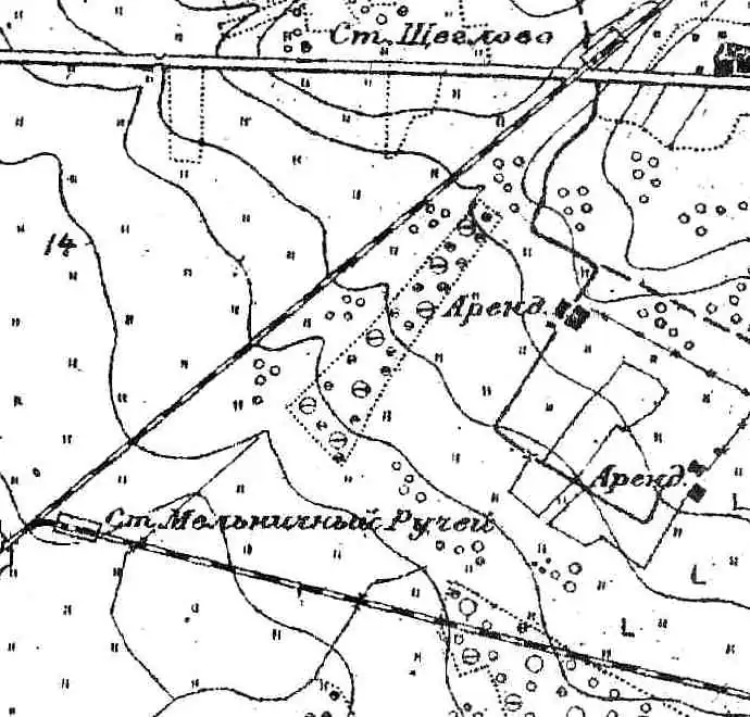 Деревня Пасека на карте 1895 года.