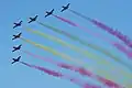 «Патрулья Агила» раскрасила небо в цвета испанского флага во время авиашоу в городе Виго, 2009 год