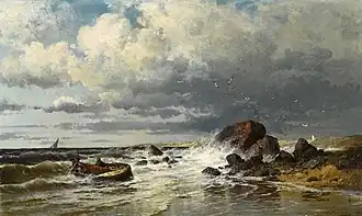 Рыбацкая лодка. Прибой.