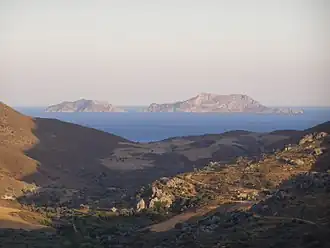 Паксимадия со стороны побережья Крита (Превели), 2008 год.