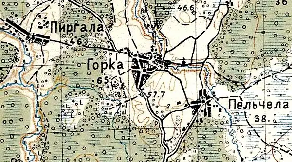 План деревни Пейчала. 1941 год