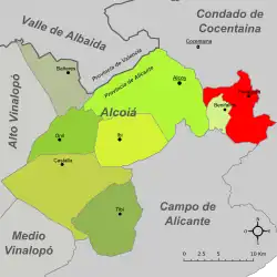 Расположение муниципалитета Пенагила на карте провинции