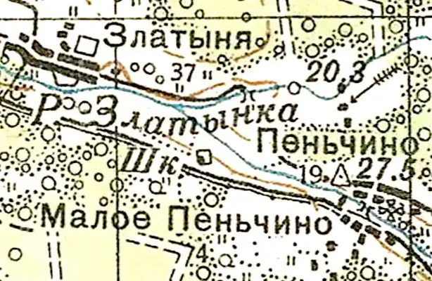 План деревни Пенчино. 1941 год