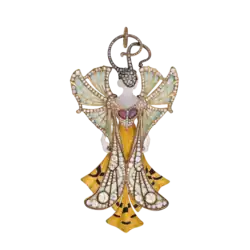 Подвеска «Сильвия». 1900. Золото, бриллианты, рубины, агат, эмаль. Музей декоративного искусства, Париж