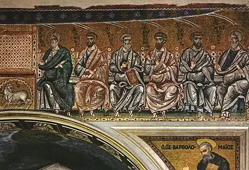 Пятидесятница — мозаика XII—XIII веков (правая часть)