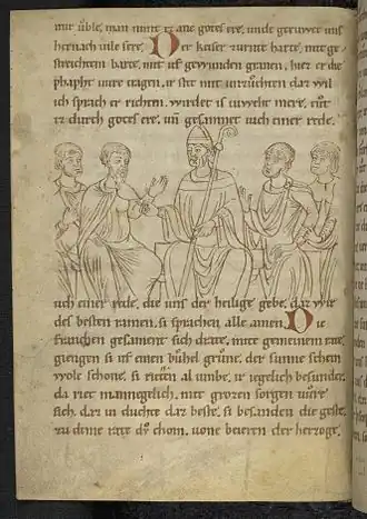 Тильпин в Codex Palatinus Germanicus 112 (Гейдельбергская университетская библиотека)