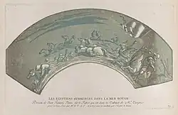 Армия фараона, затопленная Красным морем. По оригиналу Дж. Ф. Пенни. 1729. «Кабинет Кроза». Офорт, цветная гравюра на дереве