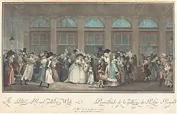 Гулянье в галерее Пале-Рояля. По акварели Клода Луи Дерэ