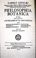 Титульный лист первого издания «Philosophia botanica»