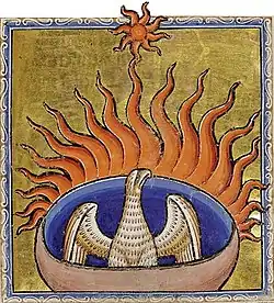 Смерть феникса, сгорающего в пламени