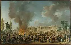 Праздник Единства на Площади революции (Сожжение феодальных титулов и атрибутов тирании). Ок. 1793