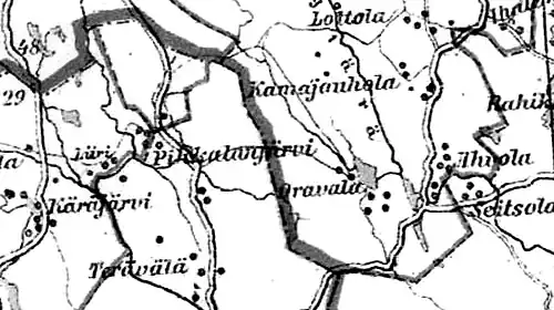 Деревня Пихкаланярви на финской карте 1923 года