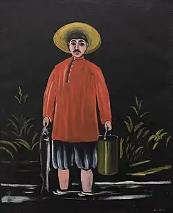 Рыбак в красной рубашке