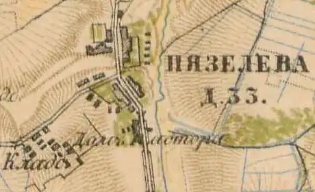 План деревни Пязелево. 1885 год