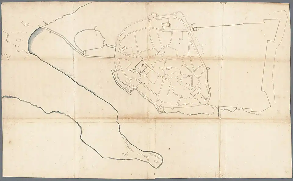 Схематическое изображение Выборга до реконструкции
