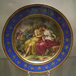 Тарелка с ручной росписью «Юпитер и Каллисто». Королевская Вена, XIX век. Зильберкаммер. Хофбург, Вена