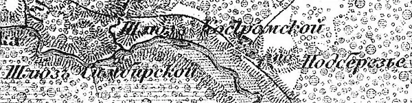 Местечко Подбережье на карте 1917 года