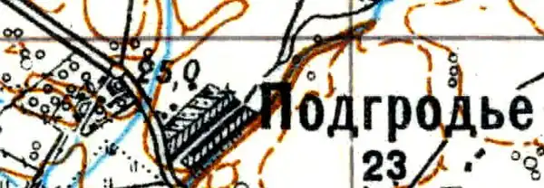 Деревня Подгородье на карте 1926 года