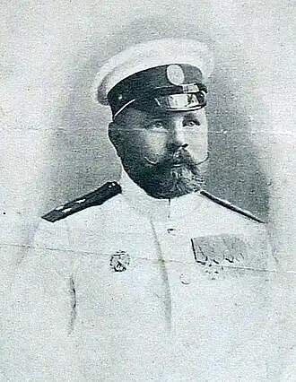 Лейтенант Подушкин М. С., командир миноносца «Внушительный», 1904 г.
Дата 	1904