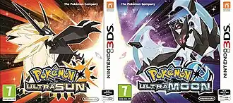 Слева: Европейская обложка Pokémon Ultra SunСправа: Европейская обложка Pokémon Ultra Moon
