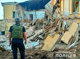 Дом № 13 после российского обстрела в ночь на 6 июля 2022 во время масштабной российской агрессии