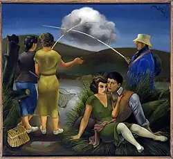 Альфонсо Понсе де Леон. Молодые и рыбак. 1936 г.