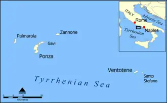 Карта Понцианских островов