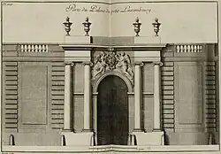 Портал дворца Малый Люксембург в Париже. 1710–1713. Гравюра трактата «Книга об архитектуре». 1745