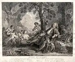 Антуан де ла Рок. По картине А. Ватто. 1734. Офорт