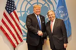 Гутерриш с президентом США Дональдом Трампом, 2 октября 2017 г.