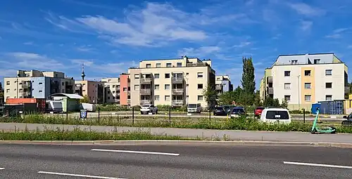 Вид с улицы Прийсле на дома № 174b1, 174c/2 и 174c/1 по Нарвскому шоссе