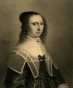 Портрет неизвестной. Литография по картине Б. ван дер Хелста. Между 1825 и 1840