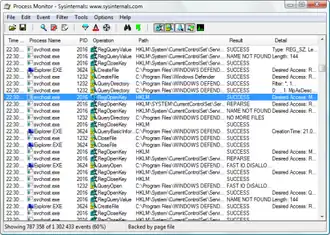 Скриншот программы Process Monitor