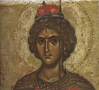 Фрагмент византийской иконы XIV века (1310-1320  гг.), что хранится на Афоне (монастырь Ватопед)