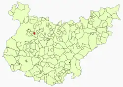 Расположение муниципалитета Пуэбла-де-ла-Кальсада на карте провинции