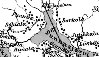 Деревня Кирьявайнен на финской карте 1923 года