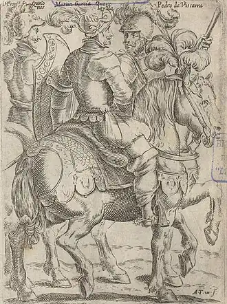 Губернаторы Чили Франсиско де Киньонес, Мартин Гарсия Оньэс де Лойола и Педро де Вискарра