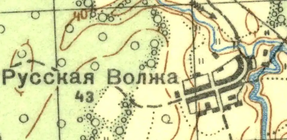 План деревни Русская Волжа. 1937 год