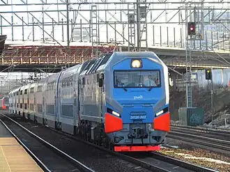 ЭП2К-502 в голубо-серо-белой окраске «Авроры»