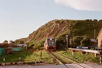 Дизель-поезд в Корсакове (2024)