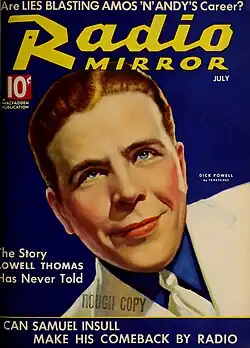Дик Пауэлл обложка Radio Mirror, июль 1936