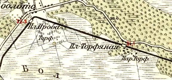 Платформа Проба на карте 1909 года