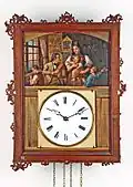Часы с картиной Й. Лауле, изображающей сцену в часовом магазине в Шварцвальде. Фуртванген, ок. 1860 г. (Немецкий музей)