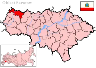 Ртищевский район на карте