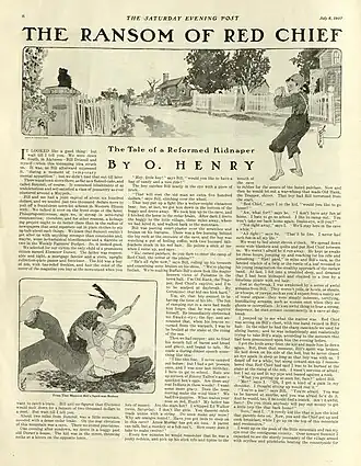 Первая публикация рассказа, журнал The Saturday Evening Post, 6 июля 1907 года